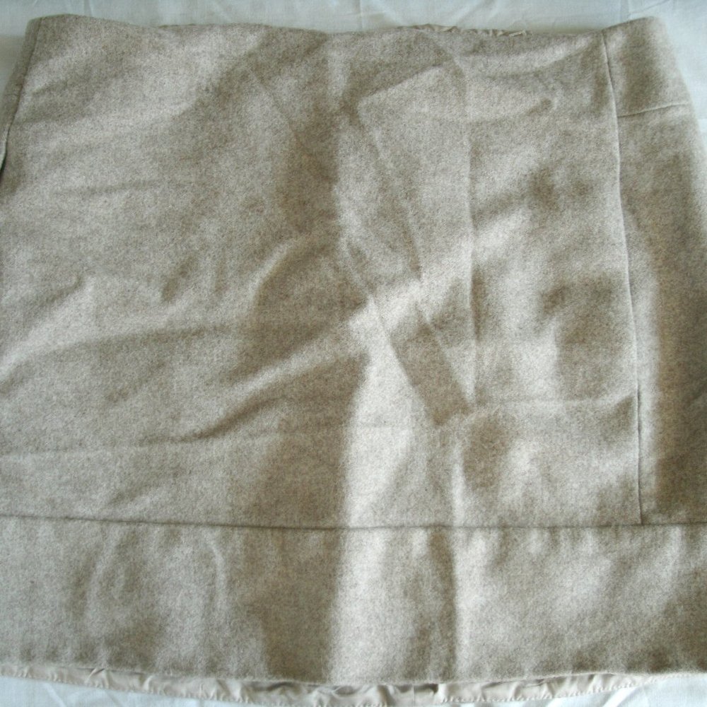 J. Crew Skirt Double Serge Mini Oatmeal Tan Gray Wool Straight Pencil Size 6
